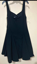 Fashion Nova Black V-Neck Sleeveless A-Line Mini Dress Knit Stretch Size M picture
