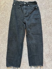 EVERLANE Women's The Way-High Jeans, size 27, Black Coal Straight Leg picture