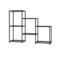 3-Tiers 7-Potted Black Plant Rack Iron Plant Stand Garden Shelf (32 In. H) picture