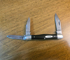 Vintage Case XX #2383 Folding Knife 3-Blade Slick Black 1965-1969 picture
