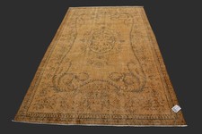 Vintage Turkish Oushak Rug, Orange 5x9 ft, Handmade Wool, Bohemian Anatolian picture