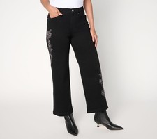 nicole by Nicole Miller Women's Pants Sz 10 Straight Leg Ankle Jean Black picture