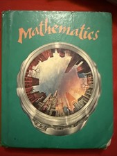 Vtg 1978 Houghton Mifflin Mathematics Textbook - Retro 70s Fisheye Skyline Cover picture