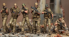 1/35 Scale Private Armed Squad 6 Figures Unpainted Model Kit Resin Printed Toys picture
