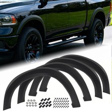 Fits Dodge Ram 1500 2009-2018 Black Factory Style Smooth Fender Flares Protector picture