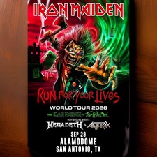 Iron Maiden San Antonio TX Concert Poster Large Size 18' x 24' Rolled in Tube. picture