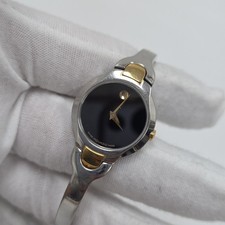 Movado Kara Bangle Ladies Dress Wrist Watch  81 A1 1846 Two Tone Black Dial  picture