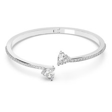 Swarovski Mesmera Bangle Heart White Rhodium Plated Bracelet 5518814 Size Medium picture