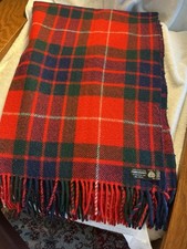 Vintage Brooks Brothers Scotland All Wool Tartan Stadium Blanket 34x48 New picture