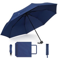 Compact Umbrella for Rain, Blue, Travel umbrella, Light weight, 2-in-1 Tote bag picture