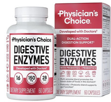 Physician's Choice 16 Digestive Enzymes Organic Prebiotics Gut Health USPS picture