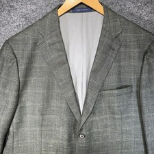 Joseph Abboud Classic Fit Sport Coat Mens 48R Green Wool Silk Linen Plaid Blazer picture