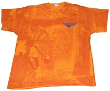 Vintage 1990s Nike Gray Label Flight AOP Basketball Orange T-Shirt Large picture