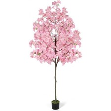 6FT Tall Cherry Blossom Artificial Tree, Fake Tree w/Plastic Nursery Pot, Pink picture
