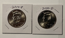 2014 P-D 50th Anniversary Kennedy HALF DOLLAR (2 COIN SET) Uncirculated. *RARE* picture