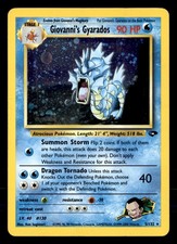 Giovanni's Gyarados 5/132 Rare Gym Challenge Pokemon Unlimited Holo MP picture