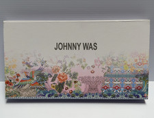Johnny Was 100% Silk Scarf Tassels Floral Symmetrical Square 42