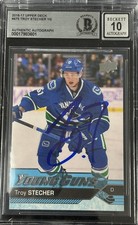 Troy Stecher Signed 16/17 UD Young Guns RC #475 BAS Autograph Grade 10 Card picture
