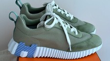 AUTHENTIC HERMES BOUNCING SNEAKER VERT CELADON 37 MESH SUEDE WOMEN SHOES picture