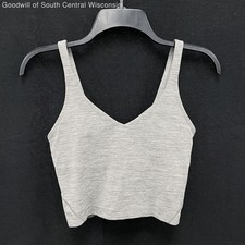 Wmns LULULEMON Gray Heather Align Built In Bra Crop Cropped Athletic Tank Top 6 picture