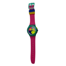 Swatch Unisex Neon Flash Arrow Adjustable Analog Quartz Watch, 42mm, Multicolor picture