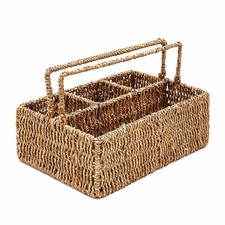 PEMAR Large L-Sized Hand Woven Utensil Caddy Carrier, Natural Jute Wicker Con... picture