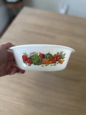 Vintage Glasbake Strawberry Milk Glass 2 Quart Casserole Dish Round picture