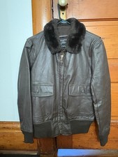 Vtg G-1 Leather Bomber Jacket Mens Sz 38 Fits Medium US Navy Vietnam 1970s VG picture