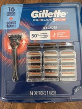 New Gillette ProGlide 5 Plus Razor Cartridges 5-Blade Refills 16 Pack + Handle picture