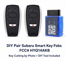 DIY Bundle Pair of   Subaru Ascent Legacy STI WRX Key Fob HYQ14AKB + Key Cut picture