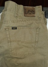 Lee jeans Olive green 33W 30L Fisherman Lumberjack 80% cotton 20% Rustic Rugged picture