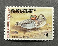 WTDstamps - 1982 OKLAHOMA - State Duck Stamp - Lot1 - Mint OG NH  picture