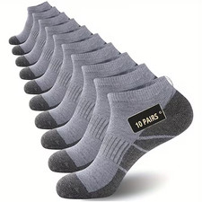 10pcs Mens Casual Short Cut Socks Solid Color Breathable Comfortable One Size picture