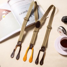 Men's Trouser Braces Button Hook Elasticated Suspenders Formal Wear Adjustable picture