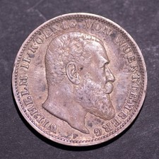 1909 F Wurttemberg 3 Mark Silver Coin Wilhelm II German States KM#635 (Free S&H) picture