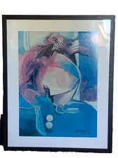 Hessam Abrishami Abstract Art Signed and Dated 29” X 36” Framed Vintage picture