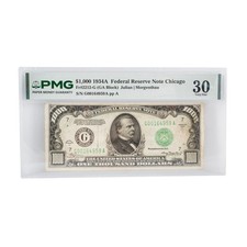 1934A Pmg 30 Chicago $1,000 Federal Reserve Very Fine Paper Collectible Note picture