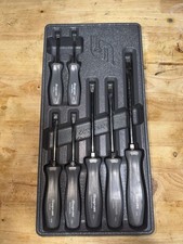 Snap-on 7pc Gray Hard Handle Screwdriver Set Phillips Flathead USA w/ Tray picture