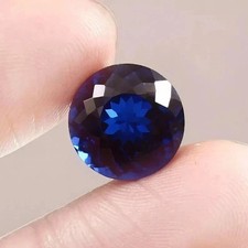 AAA 11x11 MM Natural Flawless Ceylon Blue Sapphire Round Cut Loose Gemstone picture