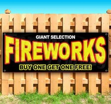 FIREWORKS BOGO CLEARANCE BANNER Advertising Vinyl Flag Sign Many Sizes SEASONAL picture