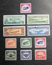 US Stamps Early Air Mail Replica Collection #C1-C6, C13-C15, C18, Inverted Jenny picture