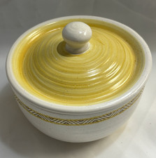 Franciscan Covered Bowl 2-Piece Speckled White/Yellow Ceramic Glossy 16-58 picture