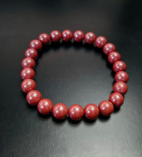 8.5 mm Red Imperial Cinnabar/Cinnabarite  Beaded Bracelet picture