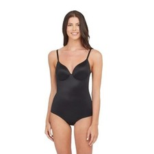 Assets by Spanx Women's Black Low Back Cupped Shaping Bodysuit Size Large picture