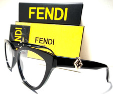 Fendi Eyeglasses Diamonds FE50134I 001 Shiny Black /Gold Accents Authentic 54-18 picture