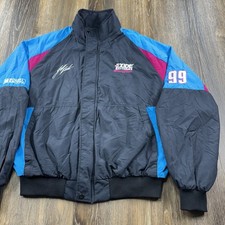 Vintage Jeff Burton Nascar Jacket Mens XL Black Color Block Exide Racing Team picture