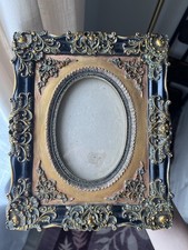 Ornate Victorian/Baroque Style Black Gold Floral Rectangle Photo Frame ~3.5x5 picture