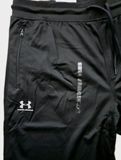 Under Armour UA Joggers Track Men's Light Fleece Logo Sweatpants Black 2XL. NWT picture