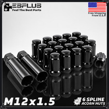 20 Pc Chevy Spline Nut M12x1.5 Black Fit Camaro/Captiva/Corvette/Impala/Malibu picture