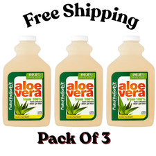 3 Fruit Of The Earth Aloe Vera Juice 100% Hand Cultivated Inner Gel Fillet 32oz picture